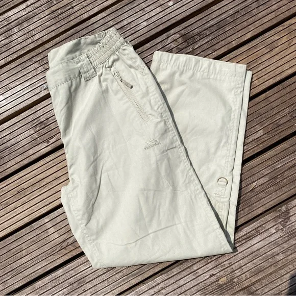 Vintage 1990s trespass gorpcore beige cargo trousers small - Picture 1 of 4